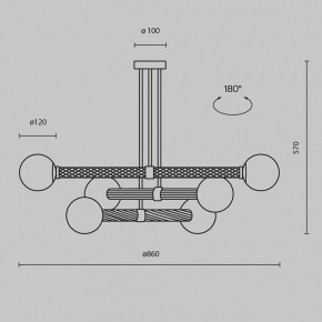 Люстра на штанге Maytoni Teatro MOD287PL-06BS в Качканаре - kachkanar.ok-mebel.com | фото 3