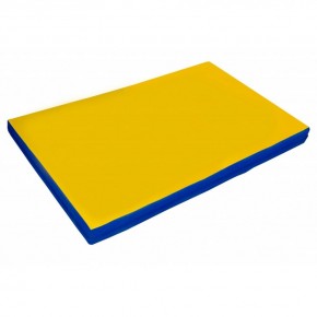 Мат гимнастический, прямоугольный. Длина 2 м, ширина 1 м, толщина 5 см синий-желтый   в Качканаре - kachkanar.ok-mebel.com | фото