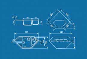 Мойка кухонная ULGRAN U-409 (970*500) в Качканаре - kachkanar.ok-mebel.com | фото 2