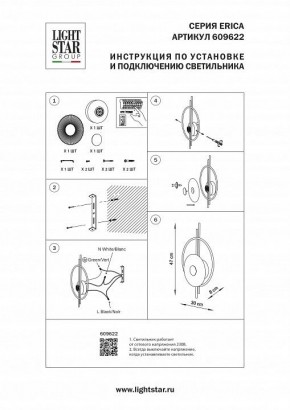 Накладной светильник Lightstar Erica 609622 в Качканаре - kachkanar.ok-mebel.com | фото 4