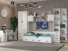 ВЕГА NEW Пенал (Белый глянец/белый) в Качканаре - kachkanar.ok-mebel.com | фото 2
