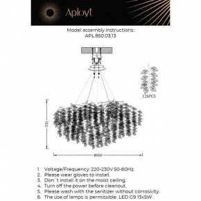 Подвесная люстра Aployt Rochell APL.850.03.13 в Качканаре - kachkanar.ok-mebel.com | фото 3