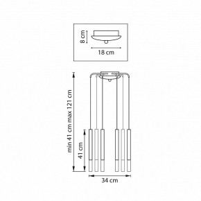 Подвесная люстра Lightstar Tubo L8T747133 в Качканаре - kachkanar.ok-mebel.com | фото 3