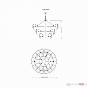 Подвесная люстра Moderli Justine MD_V10410-32P base_V10410-32P glass, V10410-32P base+V10410-32P glass, УТ000035371 в Качканаре - kachkanar.ok-mebel.com | фото 4