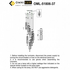 Подвесная люстра Omnilux Vepri OML-51806-37 в Качканаре - kachkanar.ok-mebel.com | фото 9