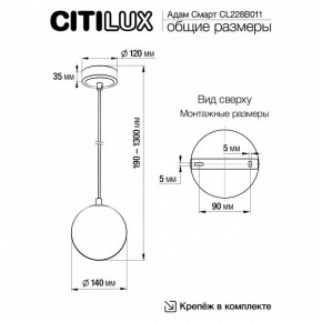 Подвесной светильник Citilux Адам Смарт CL228B011 в Качканаре - kachkanar.ok-mebel.com | фото 5