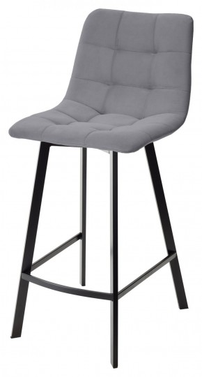 Полубарный стул CHILLI-QB SQUARE серый #27, велюр / черный каркас (H=66cm) М-City в Качканаре - kachkanar.ok-mebel.com | фото 1