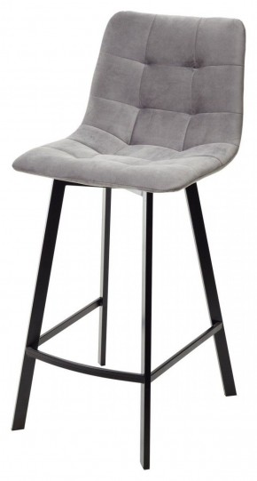 Полубарный стул CHILLI-QB SQUARE светло-серый #26, велюр / черный каркас (H=66cm) М-City в Качканаре - kachkanar.ok-mebel.com | фото