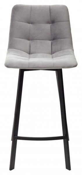 Полубарный стул CHILLI-QB SQUARE светло-серый #26, велюр / черный каркас (H=66cm) М-City в Качканаре - kachkanar.ok-mebel.com | фото 3
