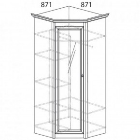 Шкаф угловой №641 "Флоренция" Фасад глухой (угол 871*871) Дуб оксфорд в Качканаре - kachkanar.ok-mebel.com | фото 2