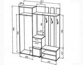 КРИСТИНА Прихожая (Венге/Анкор светлый) УНИ в Качканаре - kachkanar.ok-mebel.com | фото 2