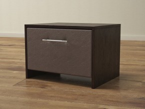 PROxSON Тумба Varna (ЛДСП Венге+экокожа Дуб венге с коричневым) 51x40 в Качканаре - kachkanar.ok-mebel.com | фото