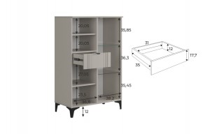 РИЧ Комод 2 со стеклом в Качканаре - kachkanar.ok-mebel.com | фото 3