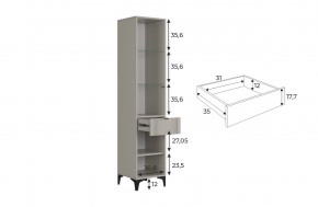 РИЧ Шкаф однодверный со стеклом в Качканаре - kachkanar.ok-mebel.com | фото 3