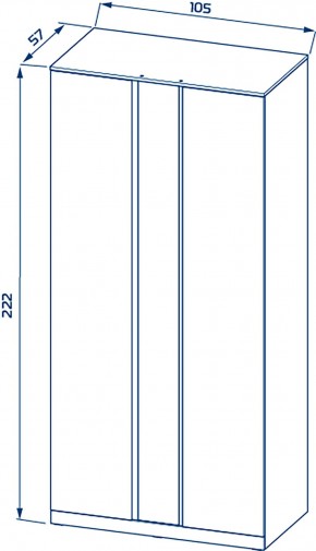S01194 Варма Стор 105 шкаф распашной с зеркалом 222х105х57, белый в Качканаре - kachkanar.ok-mebel.com | фото 2