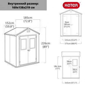 Сарай Манор 6*5 TWF (два окна на фасаде) MANOR 6x5 DD (two windows at the front) в Качканаре - kachkanar.ok-mebel.com | фото 2