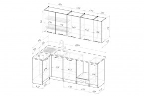 ШЕЛЛИ Кухонный гарнитур Прайм 400 (1100*2000 мм) в Качканаре - kachkanar.ok-mebel.com | фото 2