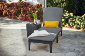 Шезлонг Джайпур с матрасом (Jaipur Sun lounger (with cushion)) графит в Качканаре - kachkanar.ok-mebel.com | фото 2