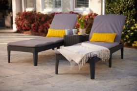 Шезлонг Джайпур с матрасом (Jaipur Sun lounger (with cushion)) графит в Качканаре - kachkanar.ok-mebel.com | фото 3