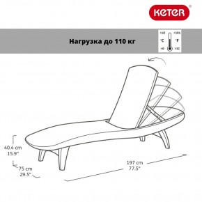 Шезлонг Пацифик (Pacific) графит в Качканаре - kachkanar.ok-mebel.com | фото 2