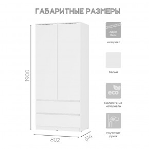 Шкаф 2-х створчатый Симпл ШК-03 (белый) в Качканаре - kachkanar.ok-mebel.com | фото 3