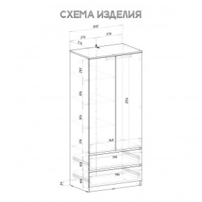 Шкаф 2-х створчатый Симпл ШК-03 (графит) в Качканаре - kachkanar.ok-mebel.com | фото 4