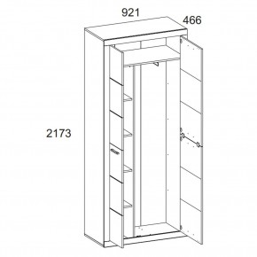 Шкаф 2D OSKAR , цвет дуб Санремо в Качканаре - kachkanar.ok-mebel.com | фото 4