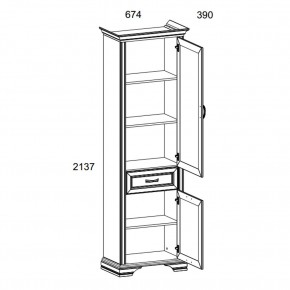 Шкаф 2D1S, MONAKO, цвет Сосна винтаж/дуб анкона в Качканаре - kachkanar.ok-mebel.com | фото 3