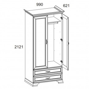 Шкаф 2DG2S, TIFFANY, цвет вудлайн кремовый в Качканаре - kachkanar.ok-mebel.com | фото 3