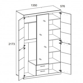 Шкаф 3D2S Z OSKAR , цвет дуб Санремо в Качканаре - kachkanar.ok-mebel.com | фото 3