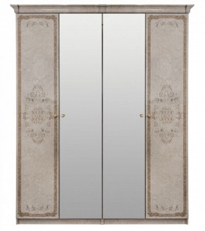 Шкаф 4-х створчатый (1+2+1) с Зеркалом "Патрисия" (крем) в Качканаре - kachkanar.ok-mebel.com | фото 1