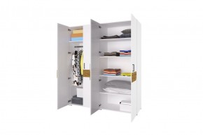 Шкаф 4-х створчатый Милана (Белый/Сосна Гранд) в Качканаре - kachkanar.ok-mebel.com | фото 2