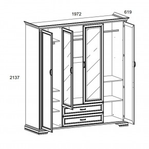 Шкаф 4D2S Z , MONAKO, цвет Сосна винтаж в Качканаре - kachkanar.ok-mebel.com | фото