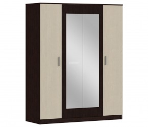 Шкаф 4х дверный с зеркалами Уют СБ-2750/1.Н (Венге/Паллада) в Качканаре - kachkanar.ok-mebel.com | фото