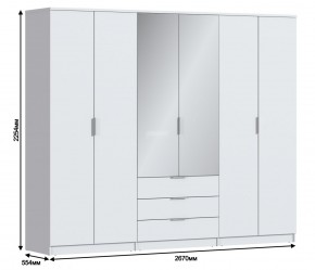 Шкаф 6-ти дверный Николь СБ-2593/1 (Белый) в Качканаре - kachkanar.ok-mebel.com | фото 3