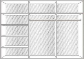 Шкаф 6-ти дверный с зеркалами (08.246) Ирина (беж) в Качканаре - kachkanar.ok-mebel.com | фото 2