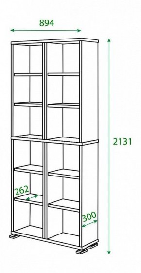 Шкаф книжный Домино ПУ-30-3 в Качканаре - kachkanar.ok-mebel.com | фото 2