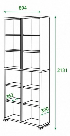 Шкаф книжный Домино ПУ-30-3 в Качканаре - kachkanar.ok-mebel.com | фото 2