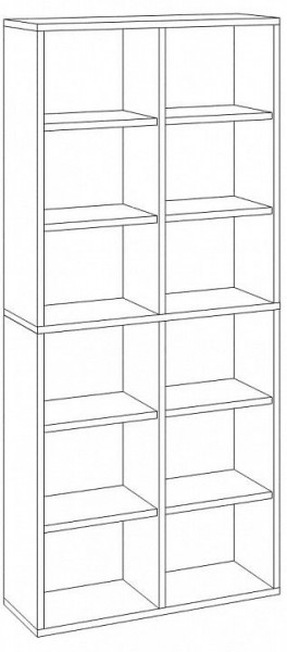 Шкаф книжный Домино СУ(ш2в2)+4ФГ в Качканаре - kachkanar.ok-mebel.com | фото 2