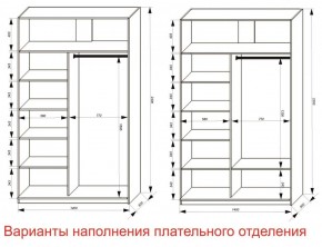 Шкаф-купе 1400 серии SOFT D6+D6+B2+PL3 (2 ящика+2штанги) профиль «Капучино» в Качканаре - kachkanar.ok-mebel.com | фото 7