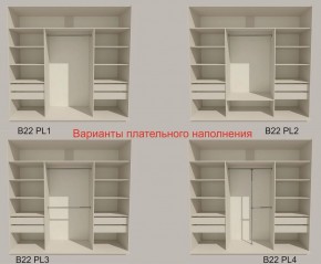 Шкаф-купе 2100 серии SOFT D2+D7+D3+B22+PL2 (по 2 ящика лев/прав+1штанга+1полка) профиль «Графит» в Качканаре - kachkanar.ok-mebel.com | фото 6