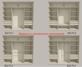 Шкаф-купе 2400 серии SOFT D7+D3+D3+B22+PL4 (по 2 ящика лев/прав+2штанги) профиль «Капучино» в Качканаре - kachkanar.ok-mebel.com | фото 6