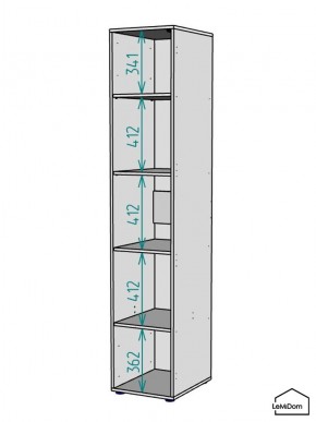 Шкаф Linnea MHR-1-2 2050х400х510 (Графит-М 11.1.25) в Качканаре - kachkanar.ok-mebel.com | фото 3