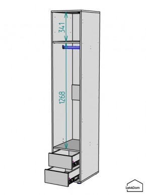 Шкаф Linnea MHR-1-3 2050х400х510 (ДВ-М 11.1.25) в Качканаре - kachkanar.ok-mebel.com | фото 3