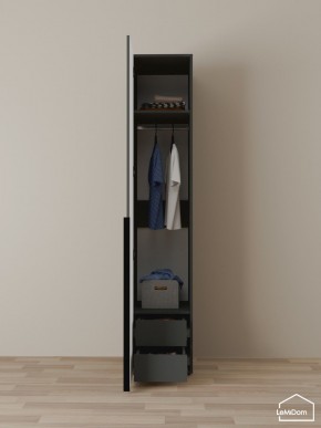 Шкаф Linnea MHR-1-3 2050х400х510 (Графит-М 11.1.25) в Качканаре - kachkanar.ok-mebel.com | фото 3