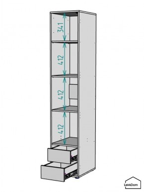 Шкаф Linnea MHR-1-4 2050х400х510 (Белый-М 11.1.1) в Качканаре - kachkanar.ok-mebel.com | фото 4