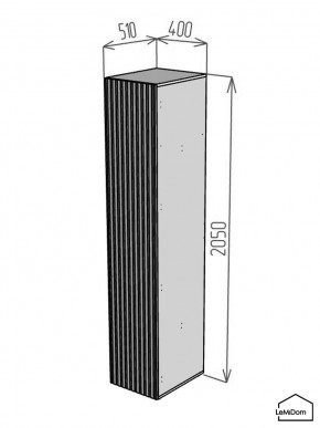 Шкаф Linnea MHR-1-4 2050х400х510 (Графит-М 11.1.25) в Качканаре - kachkanar.ok-mebel.com | фото 2