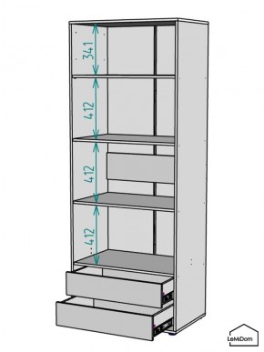 Шкаф Linnea MHR-2-4 2050х800х510 (Графит-М 11.1.25) в Качканаре - kachkanar.ok-mebel.com | фото 3