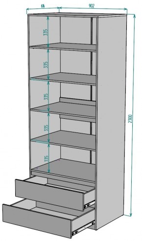 Шкаф Мальта H187 в Качканаре - kachkanar.ok-mebel.com | фото 2