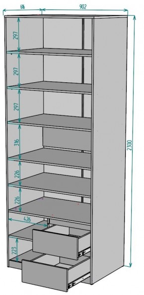 Шкаф Мальта H202 в Качканаре - kachkanar.ok-mebel.com | фото 2